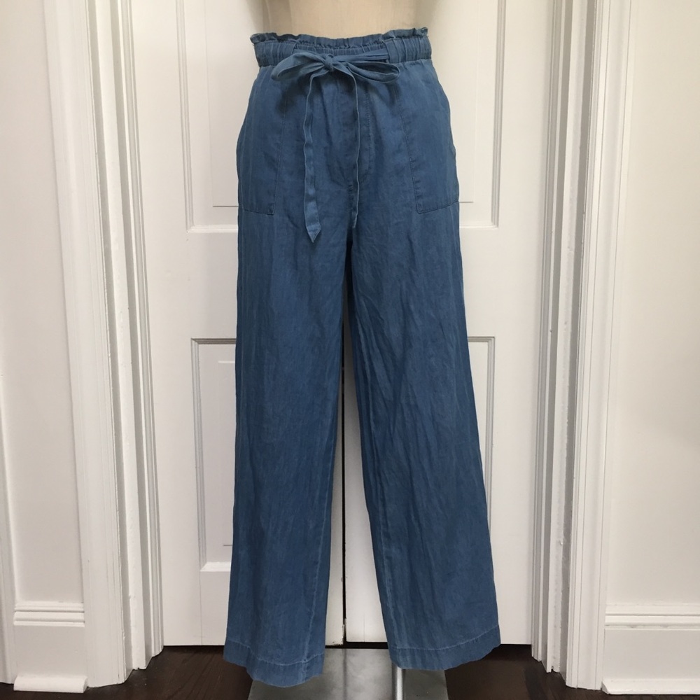 New Wide Leg Paper Bag Waisted Jeans L